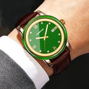 Y66 New Unisex Quartz High Quality Leather Band Jade Retro Vintage Fashion Casual Waterproof Wristwatch - Product Image 2