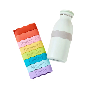 Etichette Personalizzate in Silicone per Bottiglie, Targhette con Nome per Bottiglie d'Acqua, Regalo di Compleanno, Etichette Scolastiche - Product Image 1