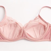 Ensemble de Lingerie Rose en Satin et Dentelle Florale Respirant pour Femme, Style Français, Soutien-Gorge Push-Up à Armatures et Culotte, 2 Pièces pour Adultes