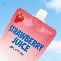 Emballage de boisson aux fruits personnalisé de 150 ml et 200 ml, sachet debout avec bec verseur brillant, bec verseur de 8,6 mm