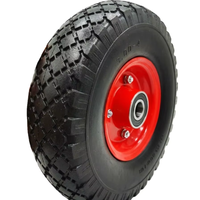 Roue pleine en mousse PU 3.50-4 avec jante en plastique, anti-crevaison, robuste, pour chariot à main et chariot de manutention - Vente en gros usine