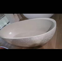 Harga pabrik grosir warna/Ukuran/bentuk disesuaikan satu/dua orang batu buatan bak mandi Travertine
