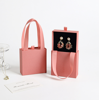 Boîte à bijoux portable en gros, style tiroir, avec poignée magnétique pour bagues, colliers, boucles d'oreilles, montres - Rangement rigide écologique