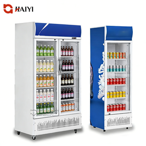 מקרר סופרמרקט מסחרי לתצוגת משקאות, קירור אוויר, דלת זכוכית כפולה, מקרר משקאות - Product Image 2