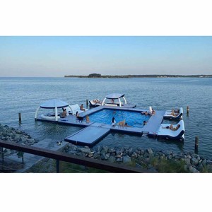 Du thuyền khổng lồ bên Đại dương hồ bơi <span class=keywords><strong>Inflatable</strong></span> đảo bên Dock bơi nền tảng <span class=keywords><strong>Inflatable</strong></span> nước giải trí phòng chờ - Product Image 2