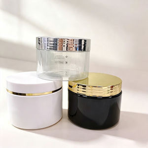 <span class=keywords><strong>Barattoli</strong></span> in PET bianchi, neri, ambra, vendita diretta dalla fabbrica, contenitori cosmetici in <span class=keywords><strong>plastica</strong></span> a bocca larga <span class=keywords><strong>con</strong></span> coperchi dorati - Product Image 4