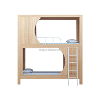 Lit superposé capsule en bois pour hôtel, avec matelas de qualité supérieure, pour cabines supérieures et inférieures