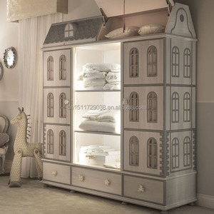 <span class=keywords><strong>Armadio</strong></span> <span class=keywords><strong>per</strong></span> bambini a forma di casa francese, guardaroba in legno con cassetti <span class=keywords><strong>per</strong></span> riporre oggetti - Product Image 2