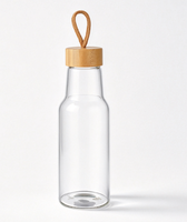 Botol Air Minum Perjalanan Kaca Borosilikat Food Grade Kapasitas Besar Modern, Anti Bocor, Tutup Ulir, Sarung Silikon - Aman untuk Mesin Cuci Piring