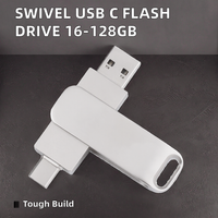 Swivel stik memori USB C, Flash Drive USB 2.0 16GB 32GB 64GB 128GB 2 1 USB Tipe C Flashdisk gratis Logo kustom produk baru