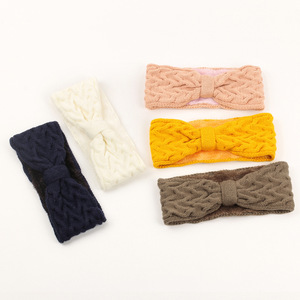 Diadema elástica de punto de ganchillo con lazo ancho de acrílico estilo bohemio Twinfree H-177, turbante cálido de invierno <span class=keywords><strong>a</strong></span> la moda <span class=keywords><strong>para</strong></span> mujer - Product Image 3