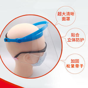 Bandeau de protection facial transparent bleu pour animaux de compagnie, 0,3 mm, anti-poussière, anti-sable, anti-éclaboussures, protection contre le vent, fabriqué à Shenzhen - Product Image 2