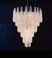 Luminaire suspendu LED de luxe en verre de Murano italien, style rétro français, pour villa, escalier duplex, salle à manger et chambre.