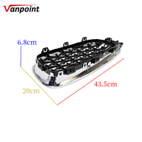 Calandre avant de voiture pour BMW Série 3 GT F34 320i 328i 330i 335i 340i 2012-2020, maille diamantée, entièrement argentée, ABS