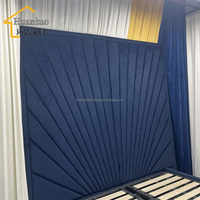 Lit king size de style américain luxueux, lit double de style européen en tissu de haute qualité, tête de lit souple en cuir