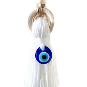 Wooden Guardian Amulet Tassel with Glass Evil Eye Bead <strong>Door</strong>-<strong>Knob</strong> Handle Hanging Modern Home Aesthetic Decor Home Decor Gift - Product Image 1