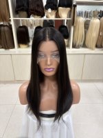 Vente directe usine : Cheveux humains vierges chinois pour perruques Lace Front, base transparente, longueur longue, tailles de bonnet petites/grandes, densité 150%