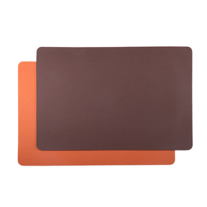 Mantel Individual Cuadrado de Cuero de Doble Capa, PVC Impermeable, Aislante del Calor, Estilo Occidental, para Restaurante, Color Sólido - Product Image 5