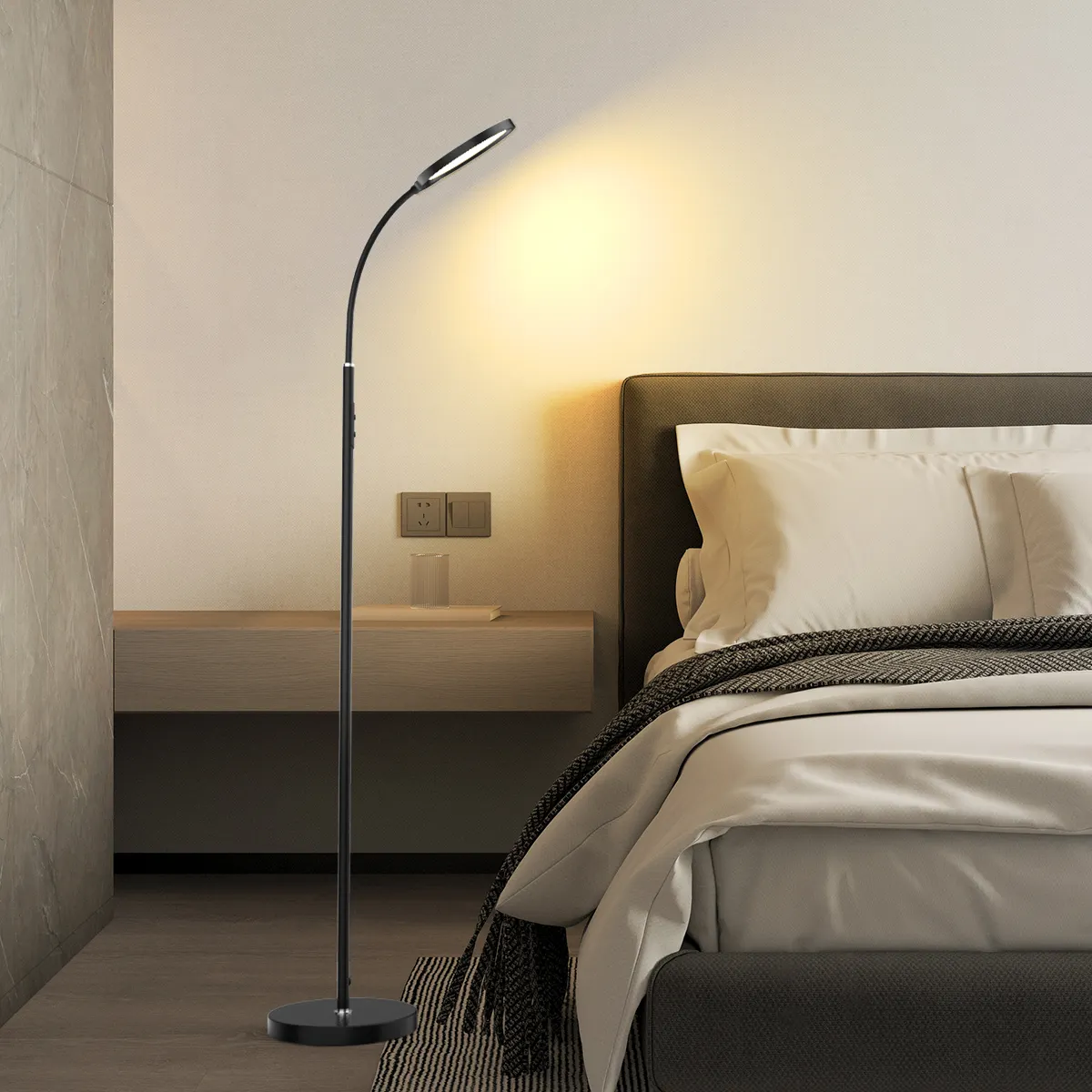 Soporte de luz LED con Control remoto, 3CCT lámpara de pie, decoración moderna para el hogar, lámparas de suelo de esquina para sala de estar y dormitorio, novedad