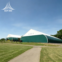 Carpa Modular Temporal de Aluminio para Todas las Estaciones, Refugio Multiusos para Campos de Fútbol, Canchas Deportivas y Almacenamiento en Almacenes Industriales