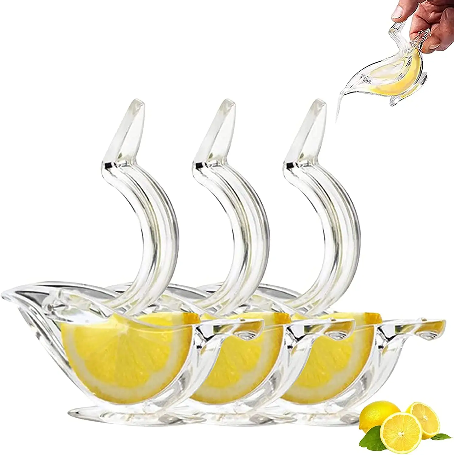 Home Kitchen Bar Gadget Portable Transparent Fruit Hand Juicer Bird Shaped Lemon Squeezer