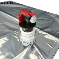 JIJID Sac Bag-in-Box 5L haute barrière avec valve papillon, emballage aseptique anti-fuite pour vin, café, jus et autres boissons