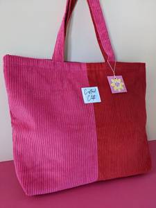 <span class=keywords><strong>Borsa</strong></span> per la spesa in velluto a coste rosa e rosso grande <span class=keywords><strong>borsa</strong></span> Casual a contrasto con etichetta personalizzata <span class=keywords><strong>borsa</strong></span> a <span class=keywords><strong>tracolla</strong></span> in velluto a coste per i viaggi - Product Image 2