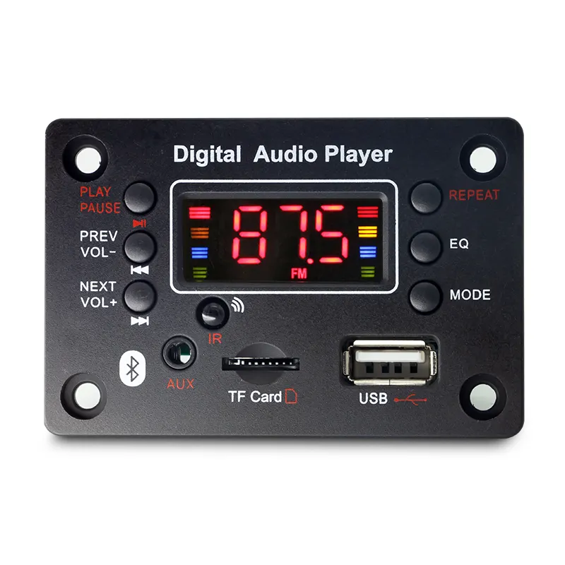 Wireless 5.0 5V 12V MP3 WMA Decoder Board Car Audio USB TF FM Radio Module Color Screen MP3 Player with Remote Control