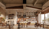 Décoration de café, mobilier complet pour café, comptoir personnalisé, étagère de présentation, table de bar, sièges pour bar à café, restaurant, hôtel