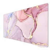 Grand tapis de souris de jeu personnalisé en microfibre rose, esthétique, imperméable, en caoutchouc, grande taille, pour bureau de jeu