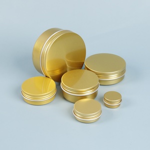 Boîte en métal dorée de 80 ml et 100 ml pour baume à lèvres, boîtes rondes en aluminium pour cosmétiques - Product Image 1