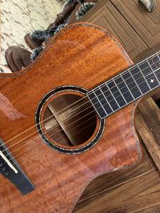 <span class=keywords><strong>Guitare</strong></span> acoustique <span class=keywords><strong>Star</strong></span>-Haven 41 pouces en acajou massif avec touche en palissandre, finition brillante, frettes rondes, fabrication professionnelle - Product Image 5