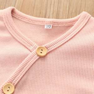 Trajes de Verano para Bebés Recién Nacidos, Unisex, de Algodón, Lisos y a Rayas, en Oferta - Product Image 6