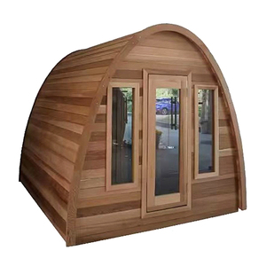 ساونا أسطوانية فاخرة 2-3 أشخاص في الهواء الطلق مع تكنولوجيا الأشعة تحت الحمراء والتدفئة الكهربائية الأرز الأحمر 6 كيلو وات للصحة التخلص من السموم - Product Image 4