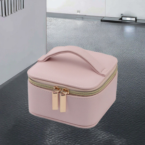 Customized Logo Luxury Handheld PU Leather Travel Ring Jewelry Container Earring <b>Necklace</b> Gift Wrap Storage Bag Jewelry <b>Box</b> - Product Image 2