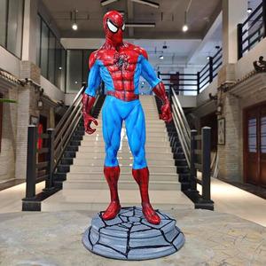 Décoration extérieure grandeur nature parc à thème décoratif résine Art cadeau <span class=keywords><strong>Super</strong></span> Man Cartoon Sculpture résine Spiderman Statue - Product Image 4