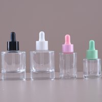Vente en gros de flacons compte-gouttes en verre à épaule plate colorés de 10 ml, 15 ml, 20 ml, 30 ml, 50 ml, vides, pour huiles essentielles