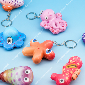 12 Estilos Novedosos de Llaveros de PU Suaves y Blandos de 8cm con Diseño de Vida Marina, de Levantamiento Lento, para Niños - Product Image 2
