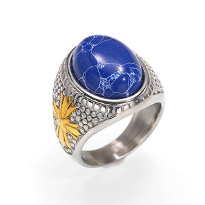 بيع بالجملة ريترو 316L صلب مقاوم للصدأ شخصية فاك فاخر مجوهرات راقية خواتم أحجار طبيعية للرجل - Product Image 4