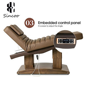 Cama de Masaje de Belleza de Alta Calidad con Acabado de Madera Moderna, Doble Columna, Control por Pedal, 4 Motores, Color Personalizable, Cama Facial para Escuela - Product Image 4
