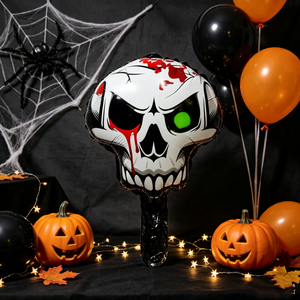 Palloncini in Foil Mini Portatili a Tema Halloween: Teschio, Fantasma, Occhio, Mano Insanguinata per Feste di Halloween e Oggetti di Scena Fotografici per Bambini - Product Image 3