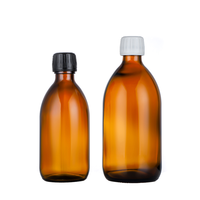 Vente en gros 30ml 60ml 100ml 125ml 150ml 250ml 300ml 500ml Bouteille en verre de sirop contre la toux ambré avec bouchon en plastique d'aluminium inviolable
