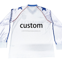 Maillot de football streetwear personnalisé, respirant, séchage rapide, anti-UV, col rond, imprimé vintage, color block, coupe ample, pour couple, sport