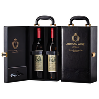 Clamshell type portable vin rouge 3 litres quadrum boîtes pour cadeau de vacances ensemble deux bouteille 1 litre boîte à vin