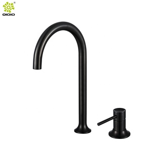 304 الفولاذ المقاوم للصدأ نحى الذهب الساخنة والباردة المطبخ بالوعة خلاط صنبور منفصلة - Product Image 4