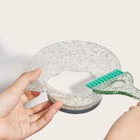 Pinceau de coloration capillaire en nylon transparent à paillettes avec manche, brosse à poils doux, peigne à queue de rat, pinceau de teinture, outil de coiffure imperméable pour salon