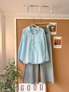 Chemise en lin pour femme L397, taille unique, avec deux poches basiques, chemisier décontracté à boutons, printemps été, blanc, jaune, bleu, vert, rose - Product Image 3