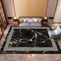 Tapis de Salon Moderne en Velours Diamant Doré pour Usage Domestique, Lavable, Qualité Supérieure