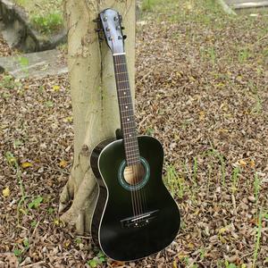 थोक सस्ती कीमत पोर्टेबल नए उत्पाद चमकदार काला 36 इंच ध्वनिक लकड़ी का गिटार - Product Image 3