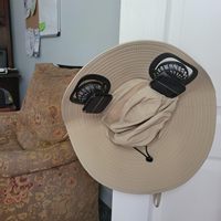 Chapeau de travail extérieur à bords larges pour hommes avec 2 ventilateurs solaires pour la pêche, le camping et la randonnée saison estivale